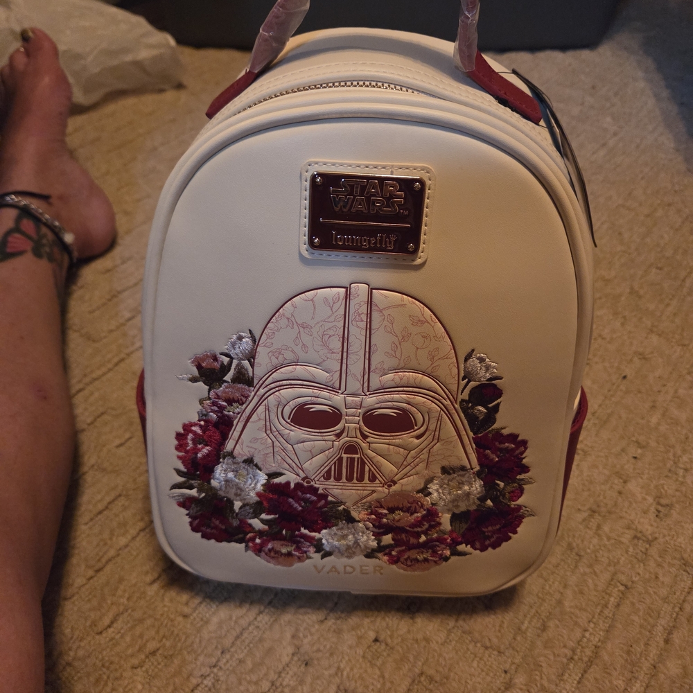 Star Wars Loungefly Backpack with Floral Darth Vader Design